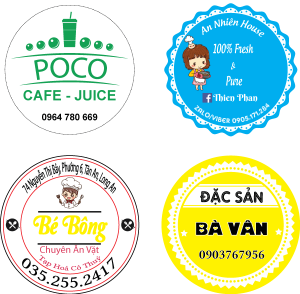 in tem nhãn café thức uống tại Bình Dương