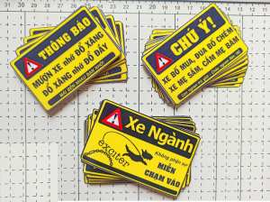 In tem cảnh báo chú ý tại Bến Cát Bình Dương